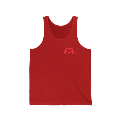 Red Hand Heart Unisex Jersey Tank