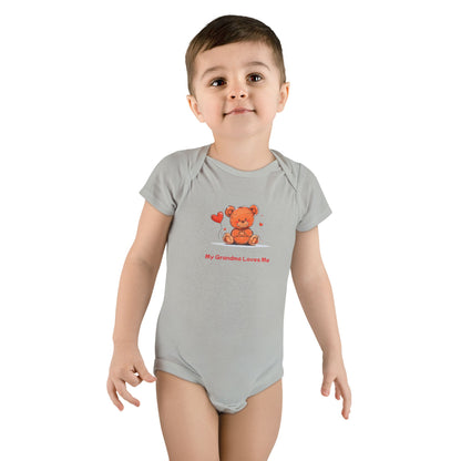 Beary Hand Heart MY GRANDMA LOVES ME Baby Onesie