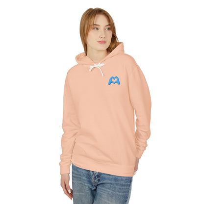 Pink Hand Heart Unisex Lightweight Hooded Sweatshirt