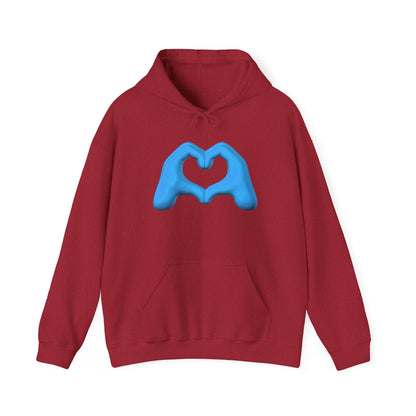 Blue Hand Heart Hoodie - Unisex Sweatshirt