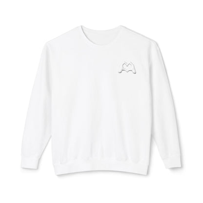 White Hand Heart Unisex Crewneck Sweatshirt