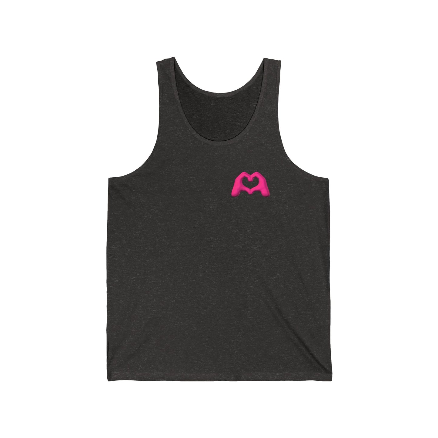 Pink Hand Heart Unisex Jersey Tank