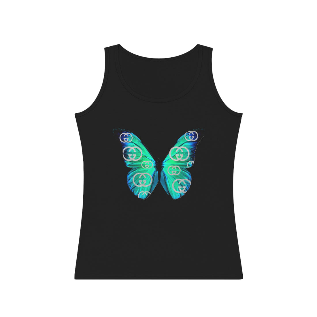 Designer Blue Green Butterfly Tank