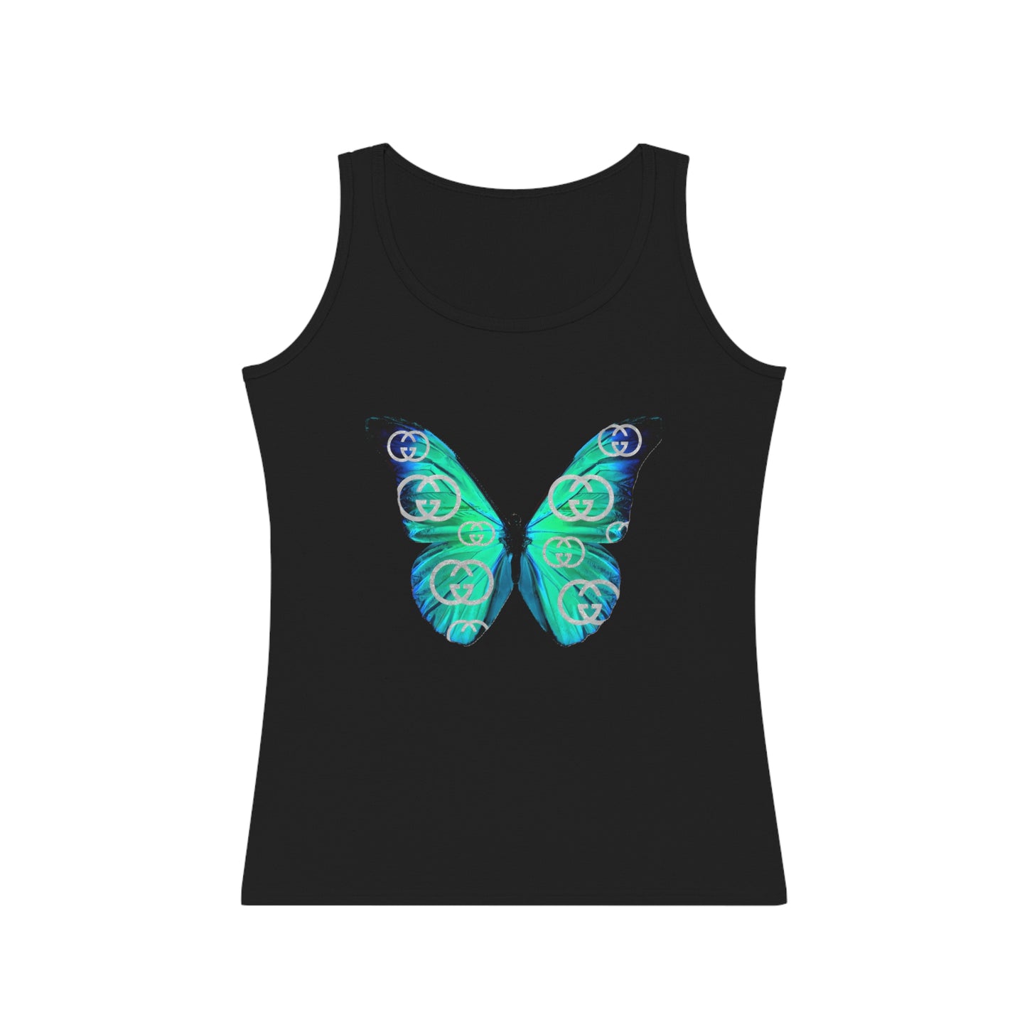 Designer Blue Green Butterfly Tank