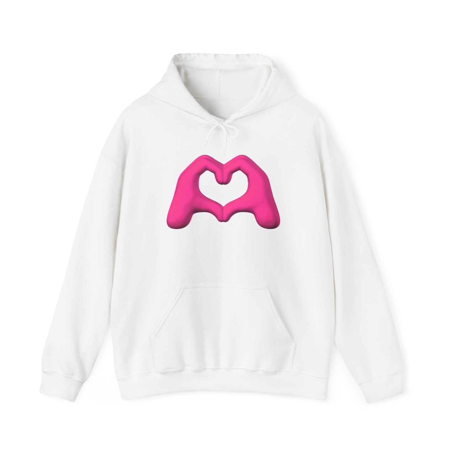 Pink Hand Heart Hoodie - Unisex Sweatshirt