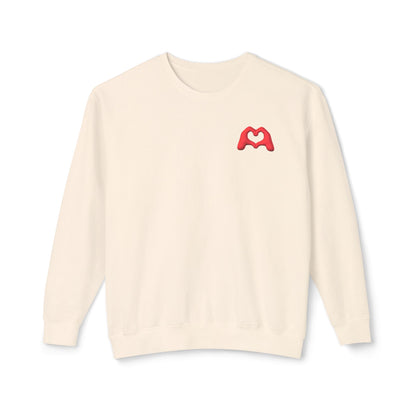 Red Hand Heart Unisex Crewneck Sweatshirt