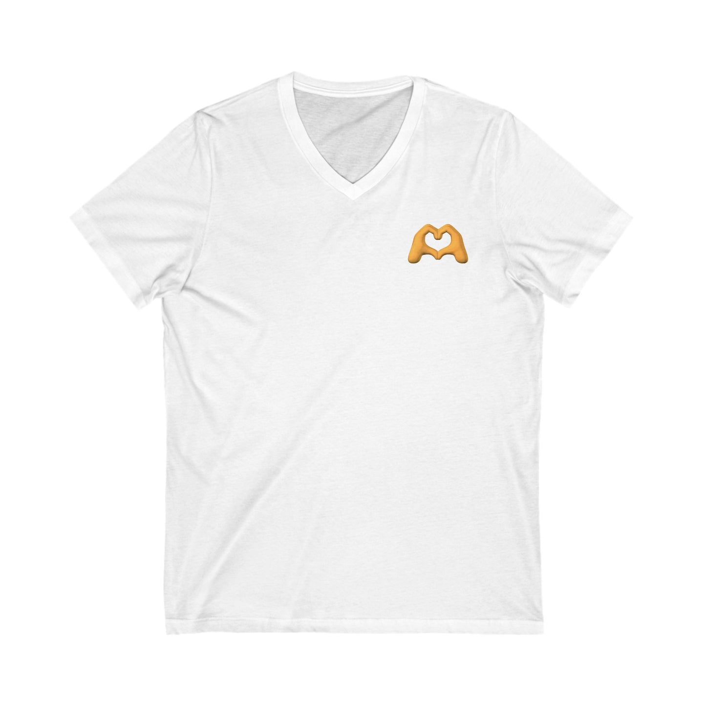 Gold Hand Heart Unisex Jersey Short Sleeve V-Neck Tee