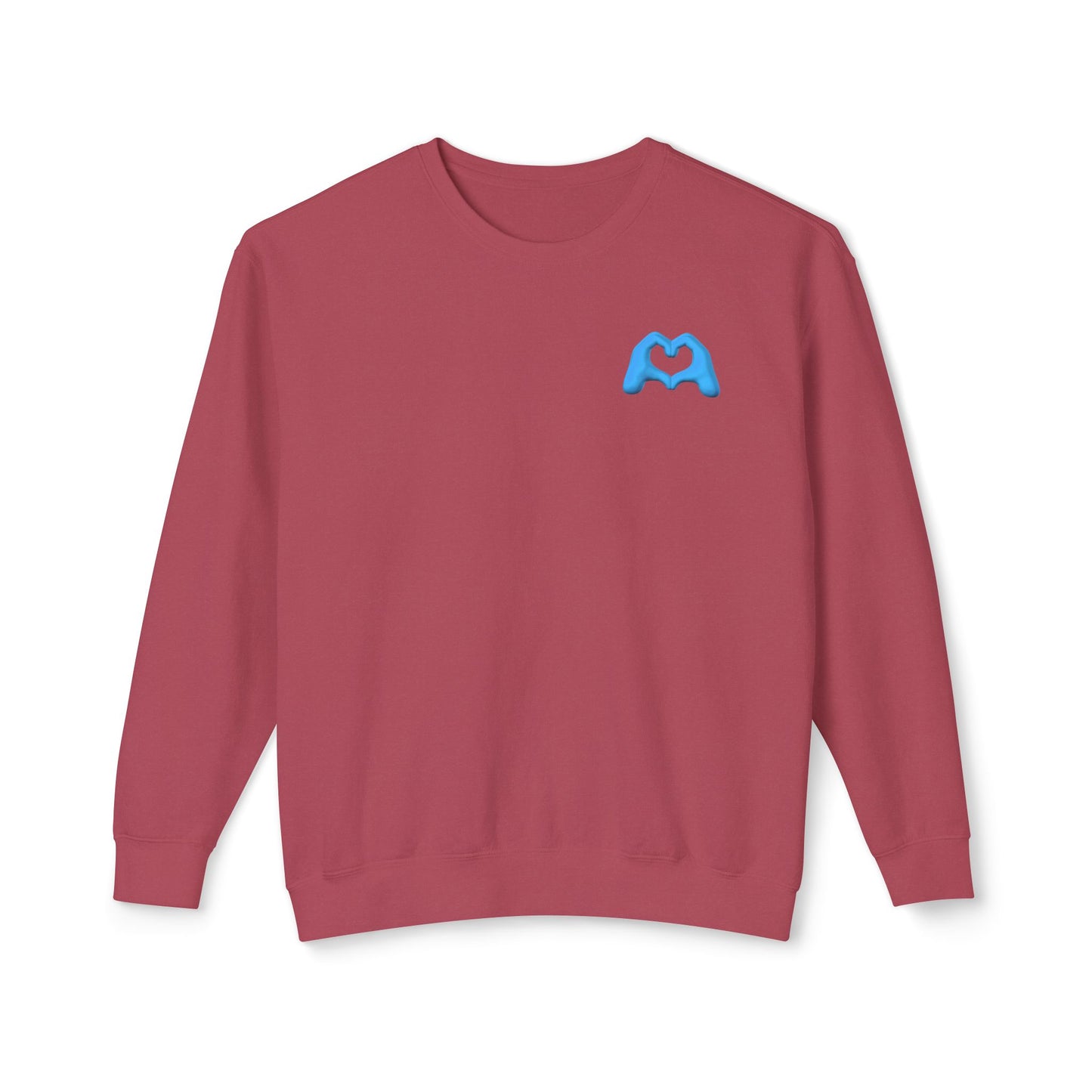 Blue Hand Heart Unisex Crewneck Sweatshirt