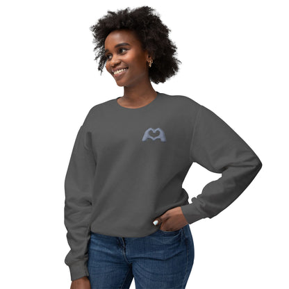 Silver Hand Heart Unisex Crewneck Sweatshirt