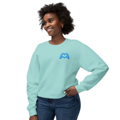 Blue Hand Heart Unisex Crewneck Sweatshirt