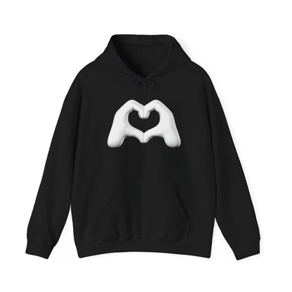 White Hand Heart Hoodie - Unisex Sweatshirt