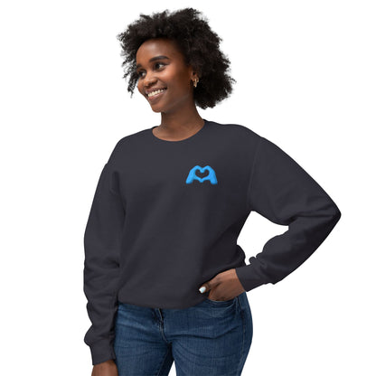 Blue Hand Heart Unisex Crewneck Sweatshirt