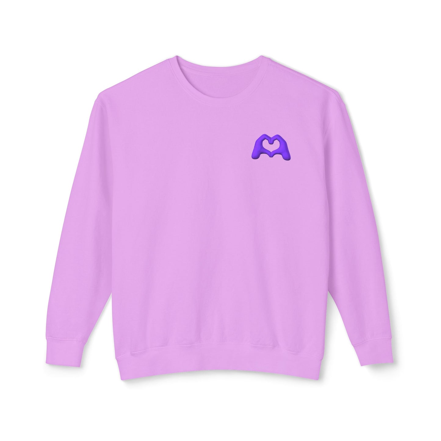 Purple Hand Heart Unisex Crewneck Sweatshirt