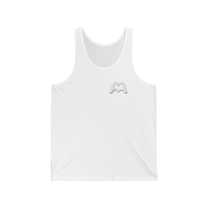 White Hand Heart Unisex Jersey Tank