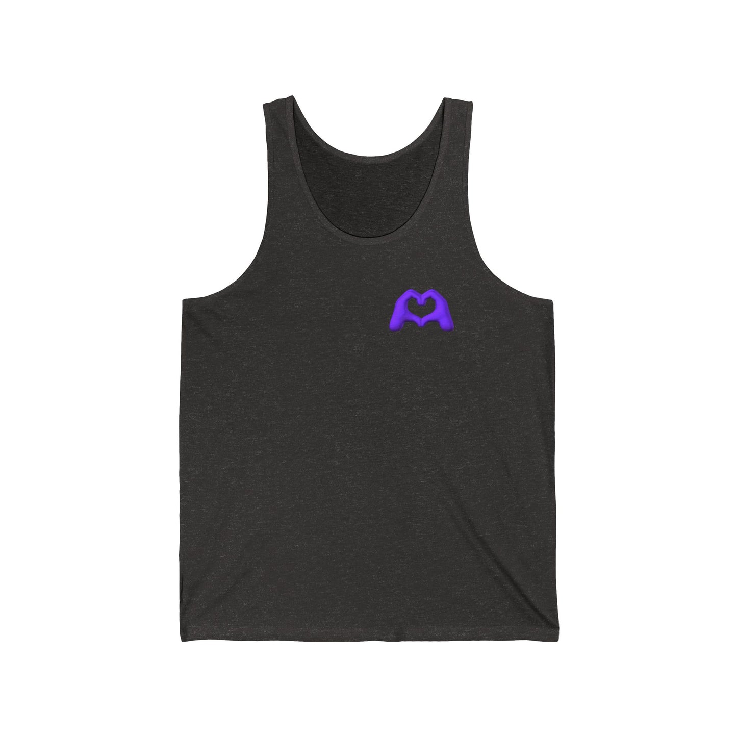 Purple Hand Heart Unisex Jersey Tank