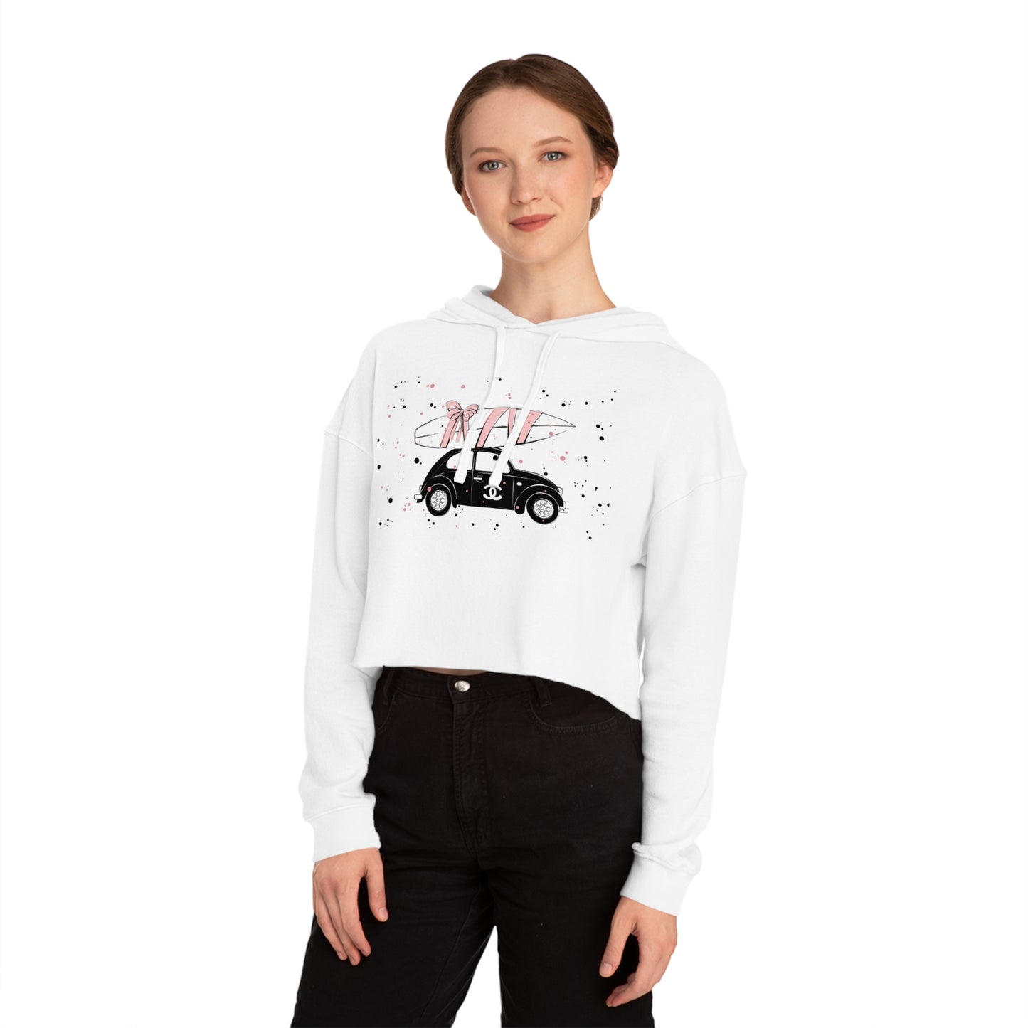 Designer VW Surfboard Cropped Hoodie