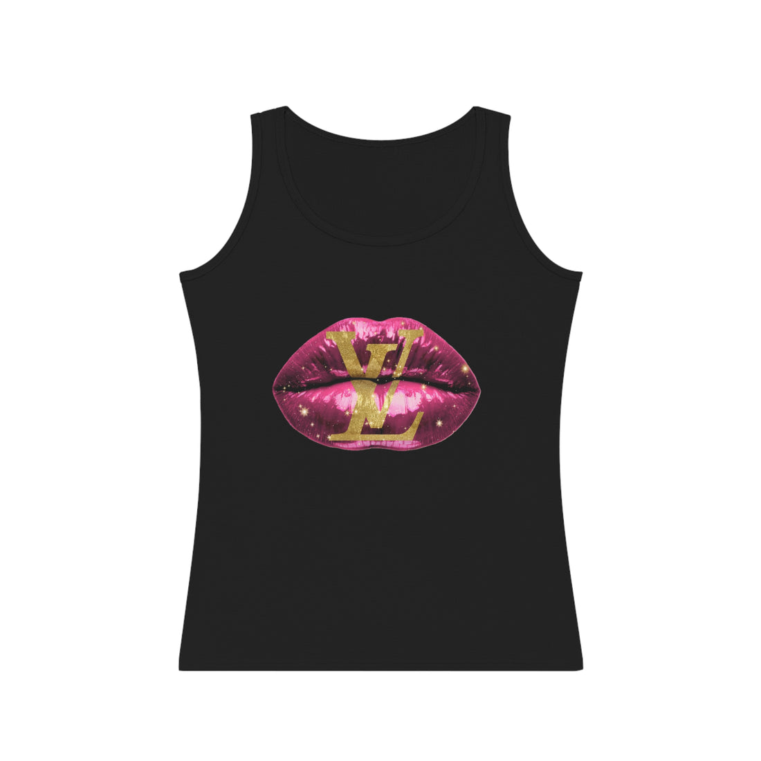Designer Glam Pink Shimmer Lips II Tank