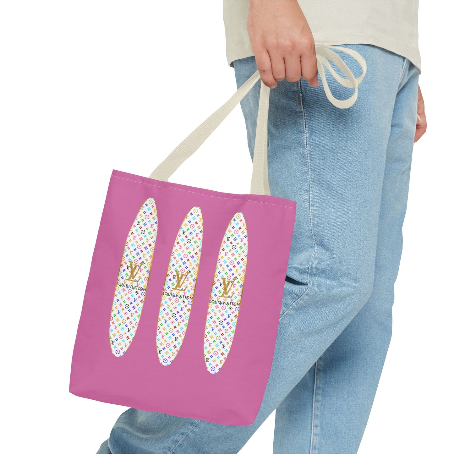 Designer Rainbow Surf Tote Bag