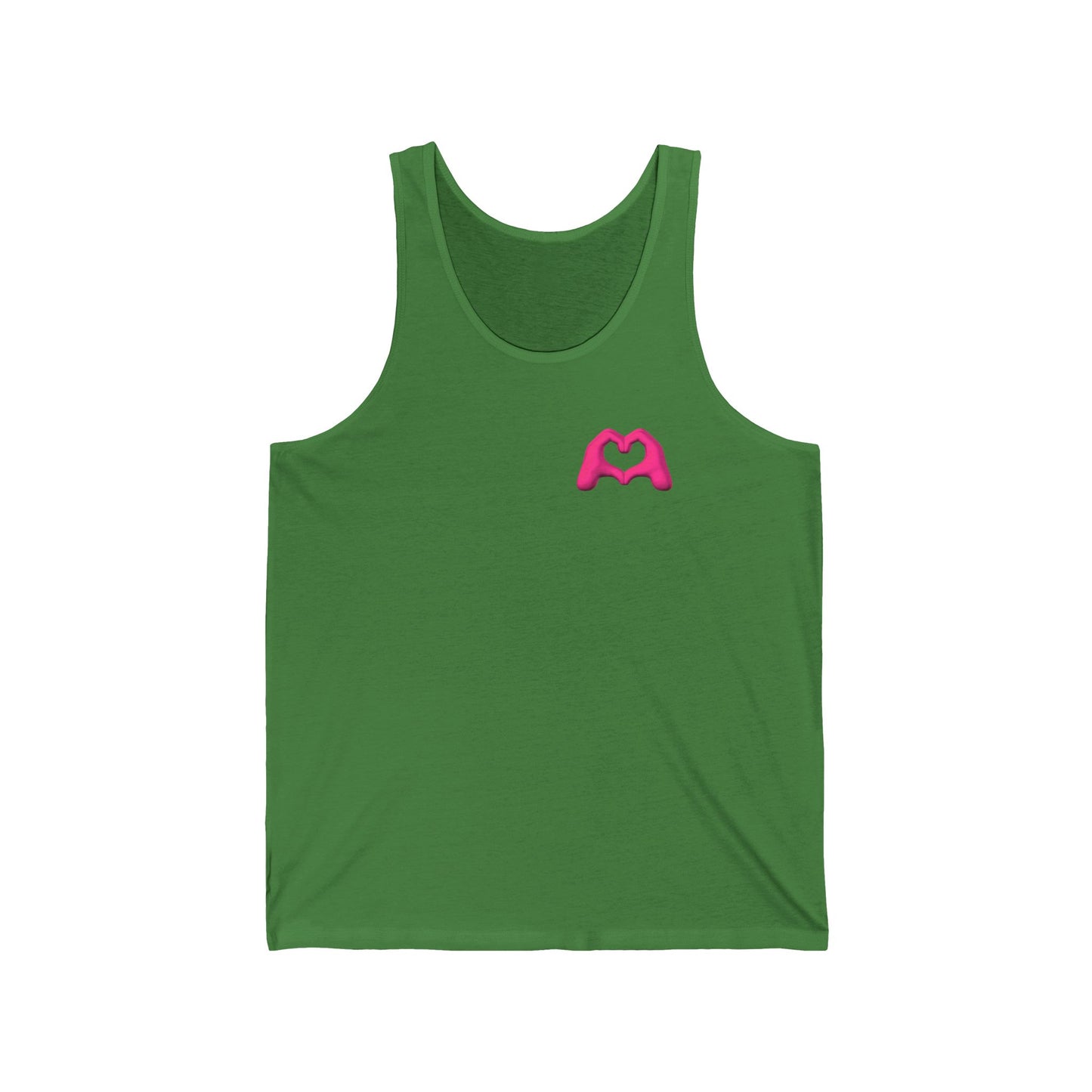 Pink Hand Heart Unisex Jersey Tank