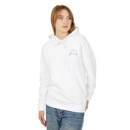 White Hand Heart Unisex Lightweight Hooded Sweatshirt