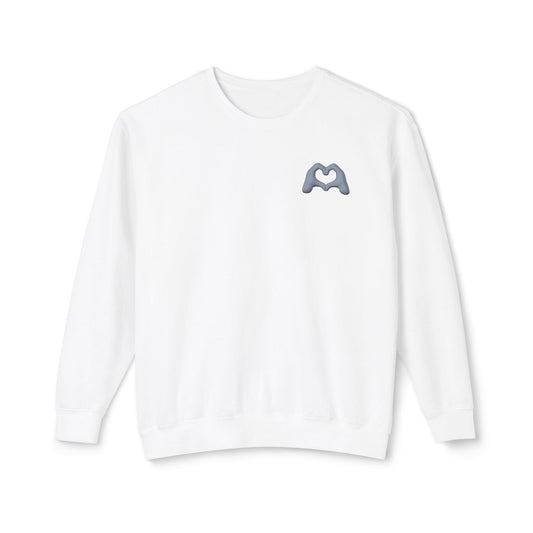 Silver Hand Heart Unisex Crewneck Sweatshirt