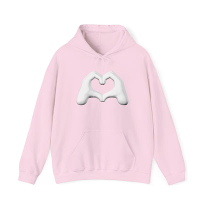 White Hand Heart Hoodie - Unisex Sweatshirt