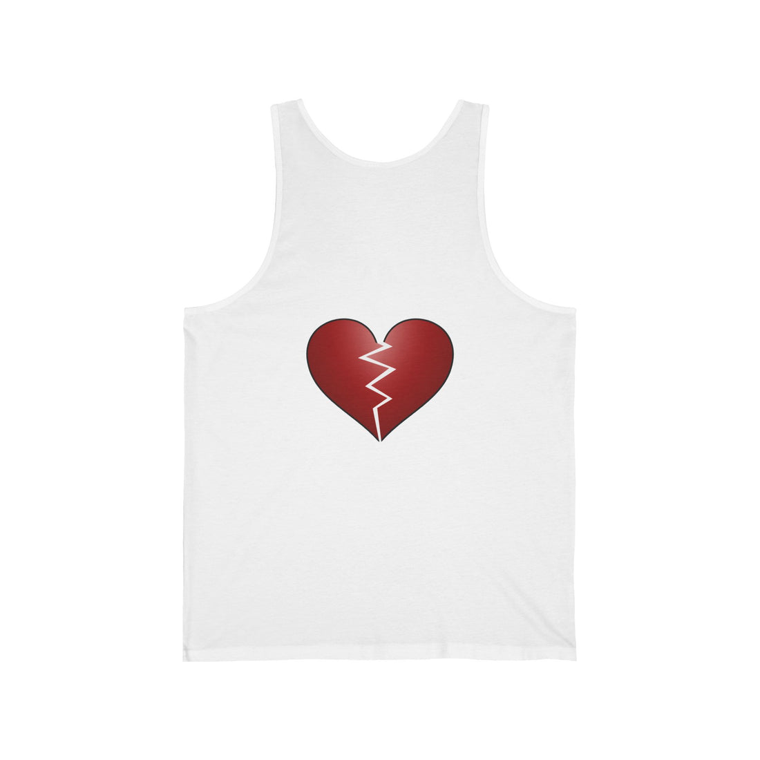 Graphic Tank Top - False Love with Broken Heart Design