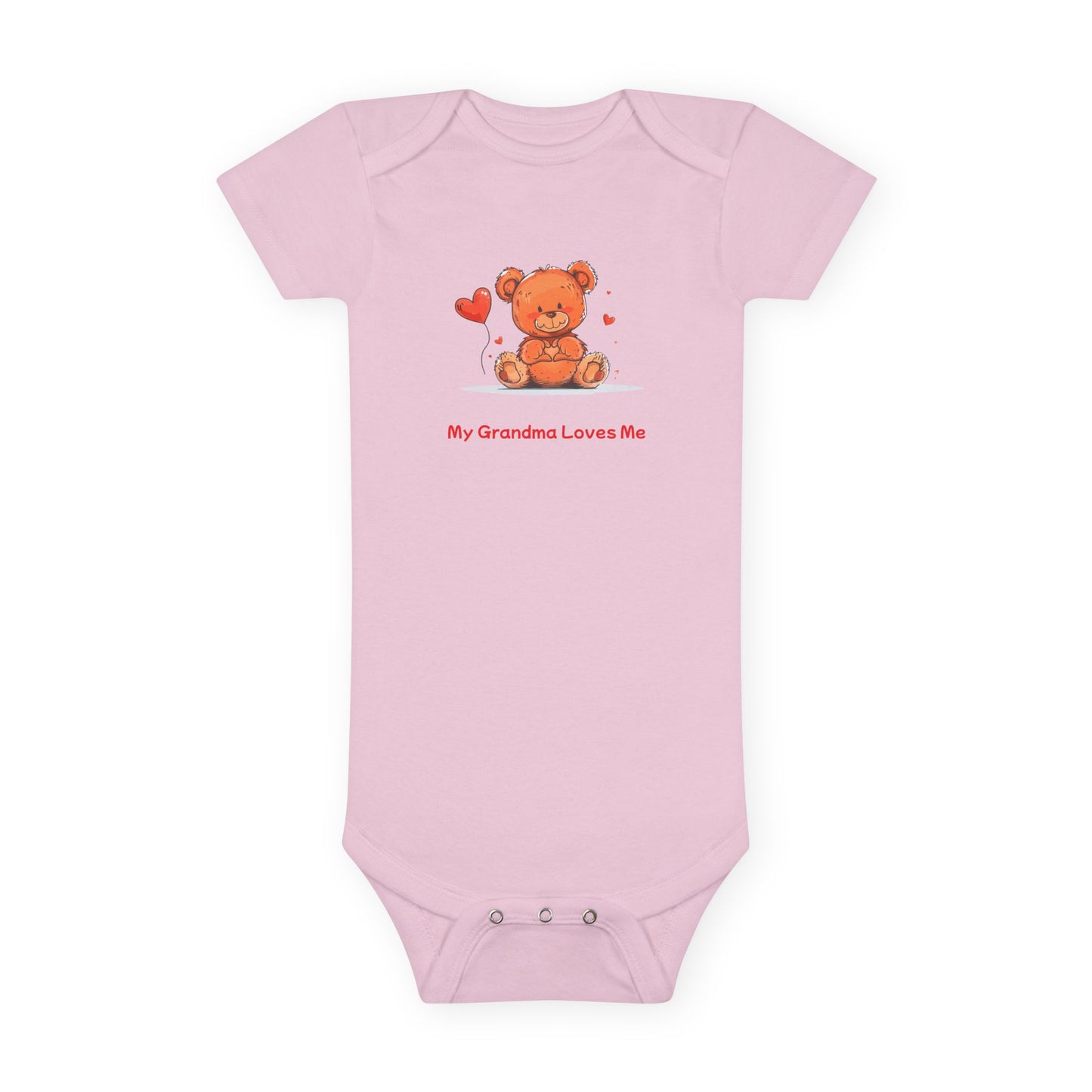 Beary Hand Heart MY GRANDMA LOVES ME Baby Onesie