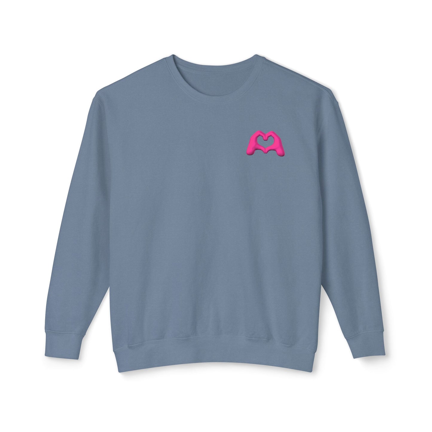 Pink Hand Heart Unisex Crewneck Sweatshirt