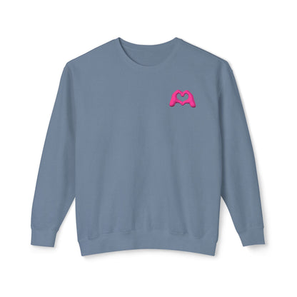 Pink Hand Heart Unisex Crewneck Sweatshirt