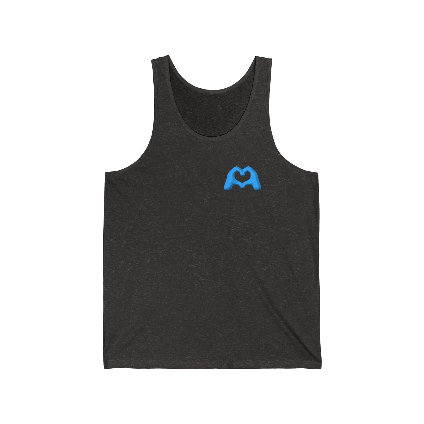 Blue Hand Heart Unisex Jersey Tank