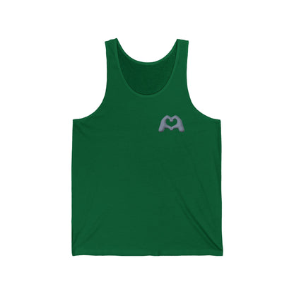 Silver Hand Heart Unisex Jersey Tank