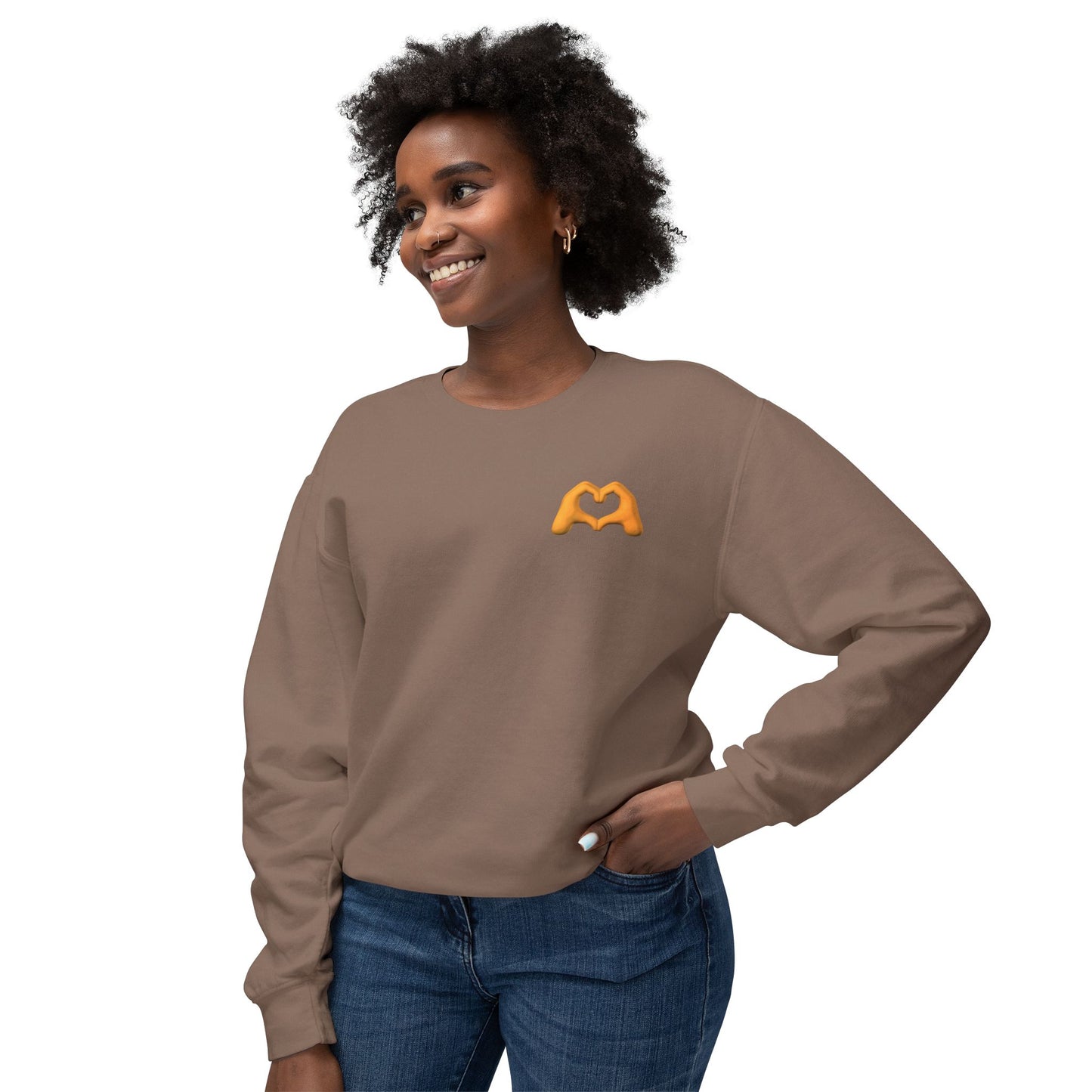 Gold Hand Heart Unisex Crewneck Sweatshirt