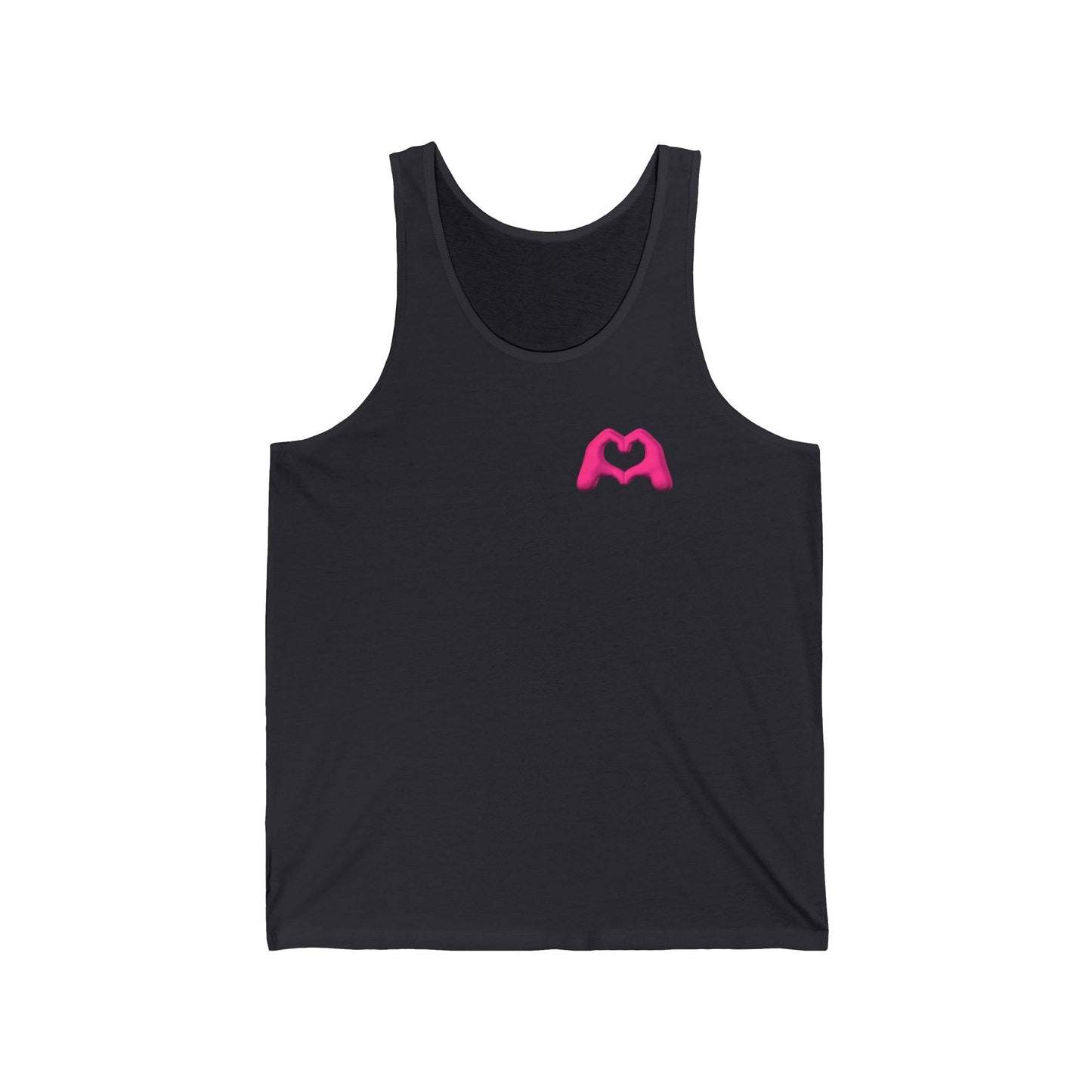 Pink Hand Heart Unisex Jersey Tank