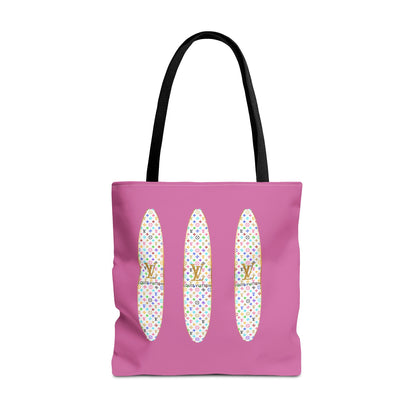 Designer Rainbow Surf Tote Bag