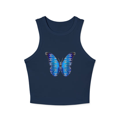 Designer Blue Butterfly Racer Tank