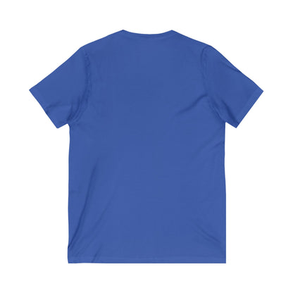 Blue Hand Heart Unisex Jersey Short Sleeve V-Neck Tee