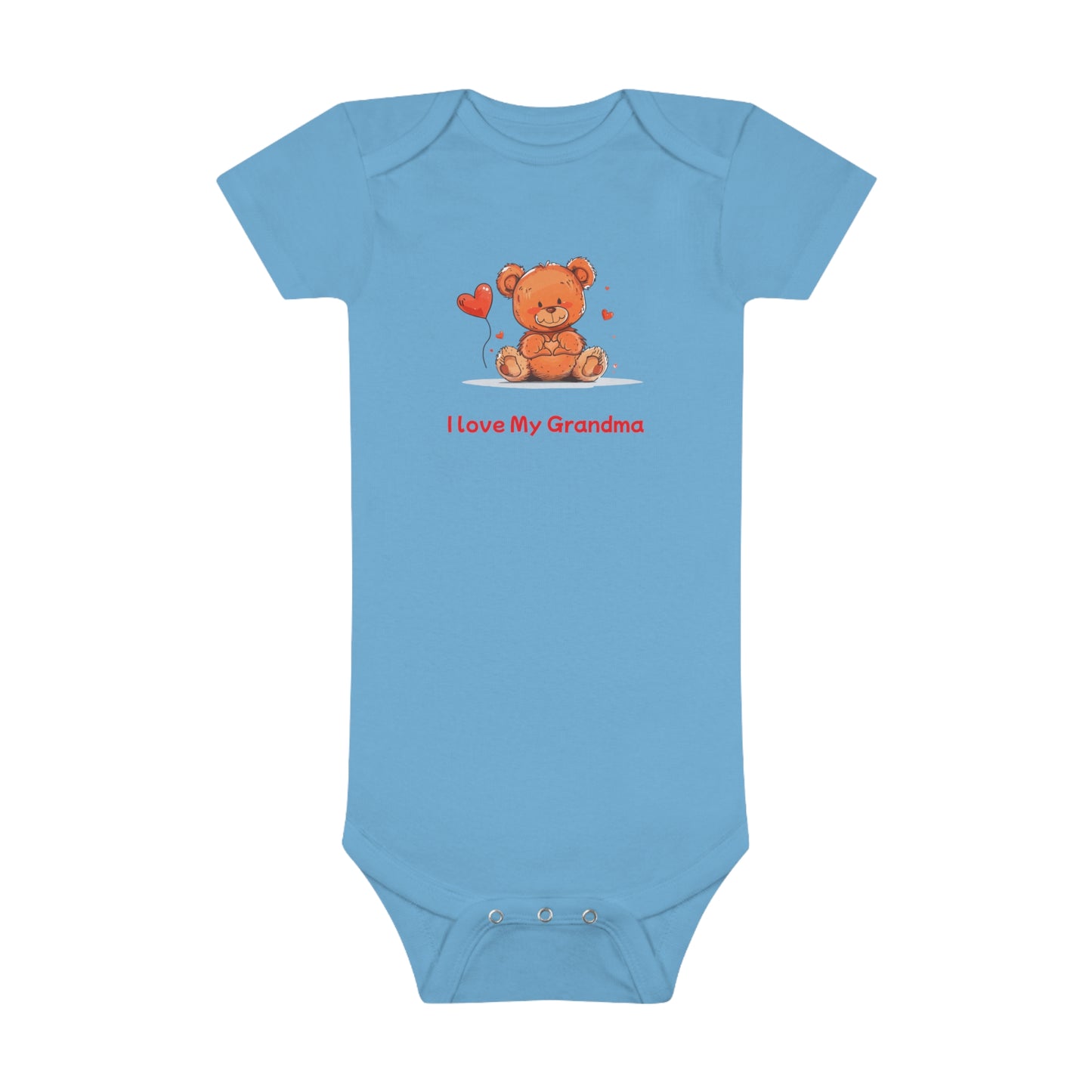 Beary Hand Heart I LOVE MY GRANDMA Baby Onesie