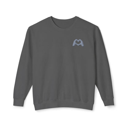 Silver Hand Heart Unisex Crewneck Sweatshirt