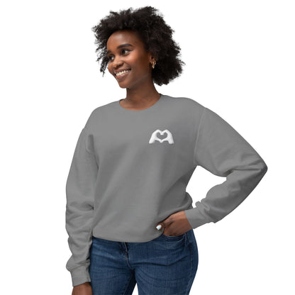 White Hand Heart Unisex Crewneck Sweatshirt