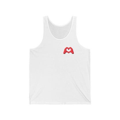 Red Hand Heart Unisex Jersey Tank