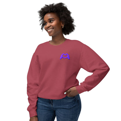 Purple Hand Heart Unisex Crewneck Sweatshirt