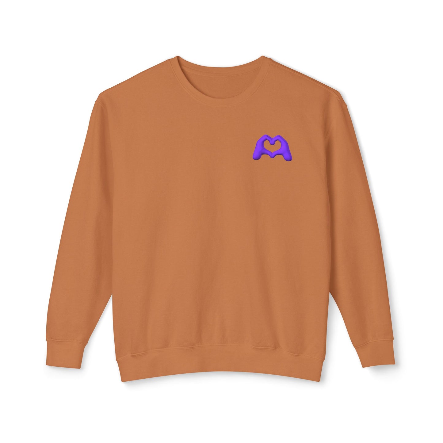 Purple Hand Heart Unisex Crewneck Sweatshirt