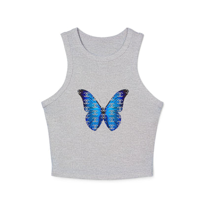 Designer Blue Butterfly Racer Tank