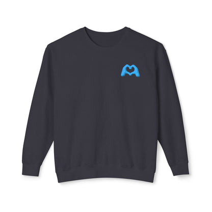 Blue Hand Heart Unisex Crewneck Sweatshirt