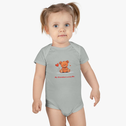 Beary Hand Heart MY GRANDMA LOVES ME Baby Onesie