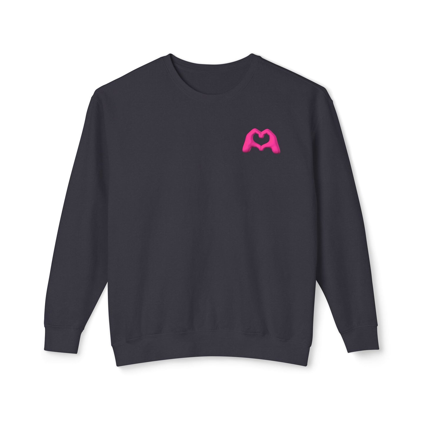 Pink Hand Heart Unisex Crewneck Sweatshirt