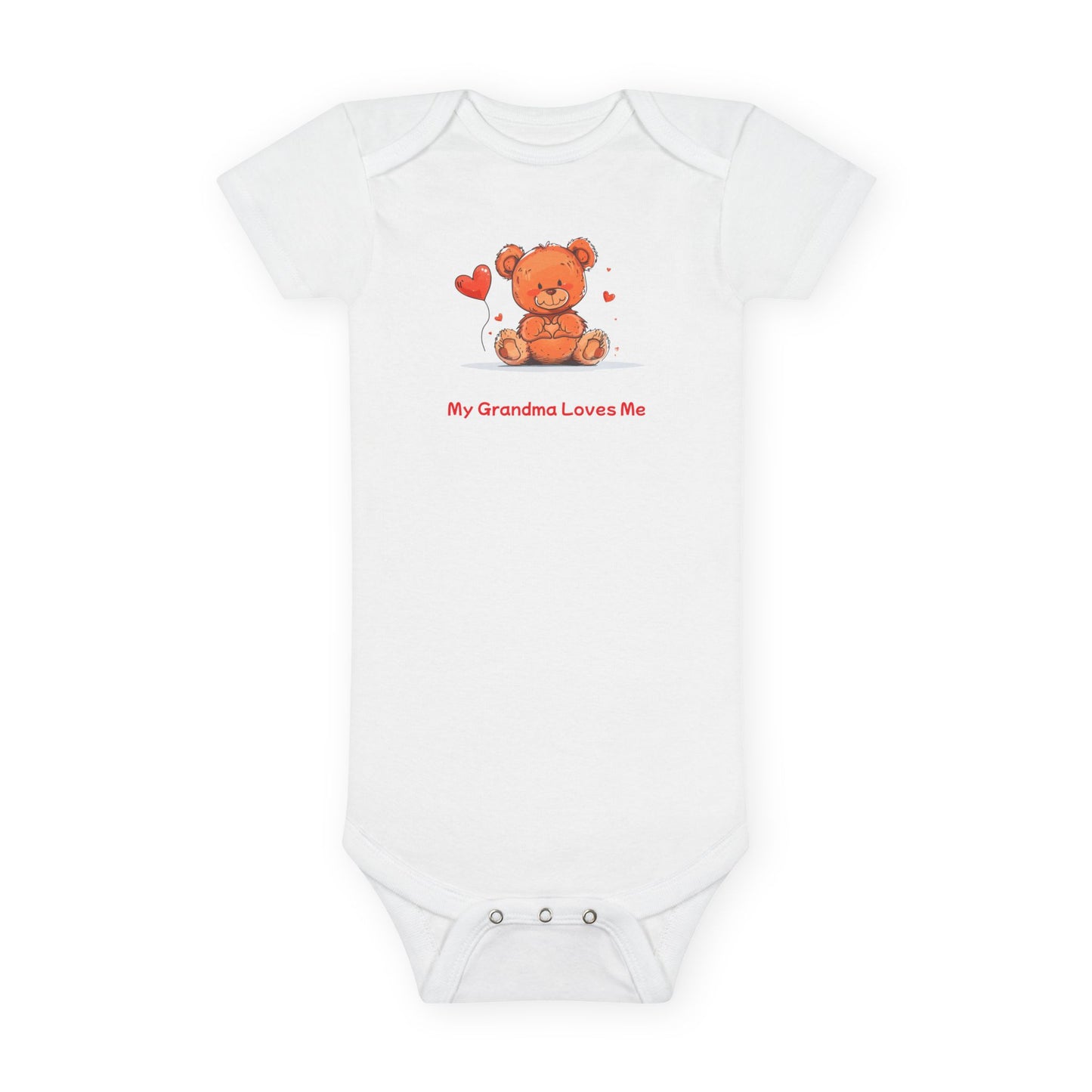 Beary Hand Heart MY GRANDMA LOVES ME Baby Onesie