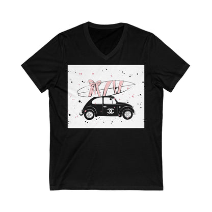 Designer VW Surfboard V-Neck Tee