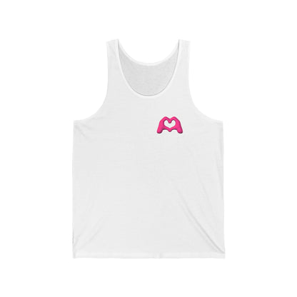 Pink Hand Heart Unisex Jersey Tank